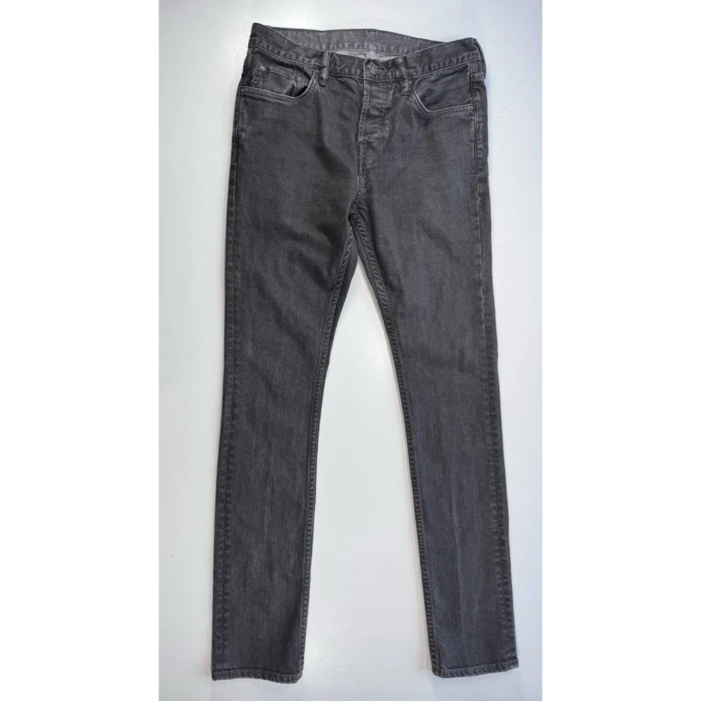ALL SAINTS Jeans Denim Travolta Cigarette Button Fly Slim Skinny Mens 30x31 Gray